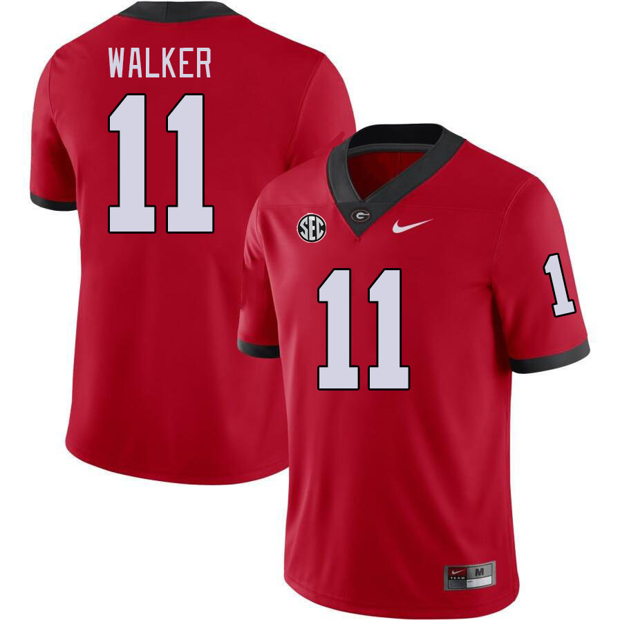 Men #11 Jalon Walker Georgia Bulldogs College Football Jerseys Stitched-Red - Click Image to Close